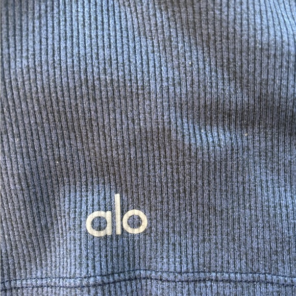 ALO Yoga Navy Blue Ribbed Bra - Picture 3 of 4